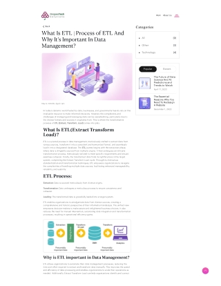 What Is ETL | Process of ETL 2023 | GrapesTech Solutions