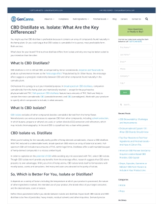 CBD Distillate vs. Isolate What Are the Key Differences