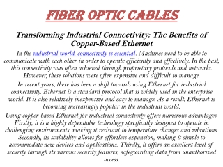 fiber optic cables