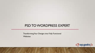 PSD to WordPress Expert ppt