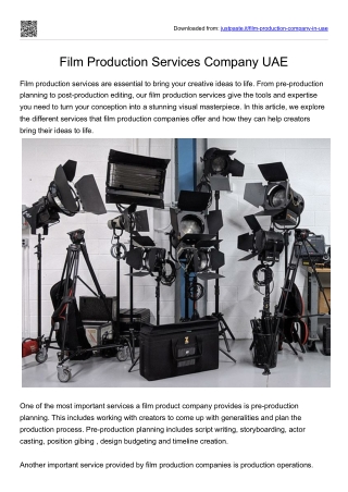 Film Production Services Company UAE