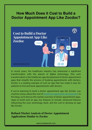 How Much Does it Cost to Build a Doctor Appointment App Like Zocdoc