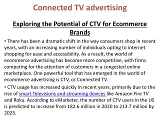 Connected TV advertising