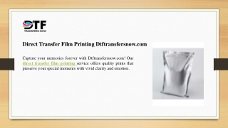 Direct Transfer Film Printing Dtftransfersnow.com