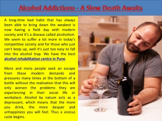 Alcohol Rehabilitation Centre in Pune