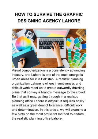 HOW TO SURVIVE THE GRAPHIC DESIGNING AGENCY LAHORE