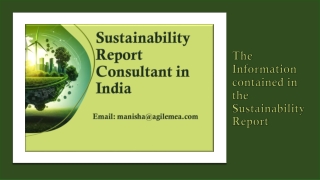 The Information contained in the Sustainability Report