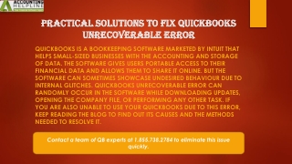 A complete guide about QuickBooks unrecoverable error