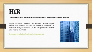 Consumer Confusion Trademark Infringement Harper Litigation Consulting and Research