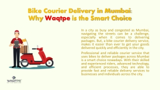 Bike Courier Delivery In Mumbai