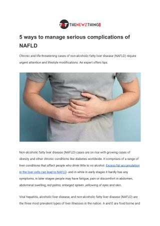 5 ways to manage serious complications of NAFLD