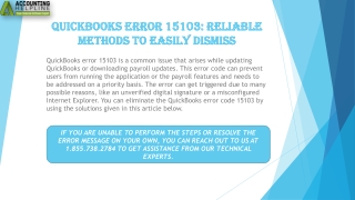 A complete guide about QuickBooks Error 15103