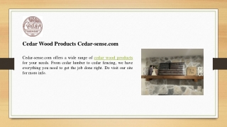 Cedar Wood Products Cedar-sense.com