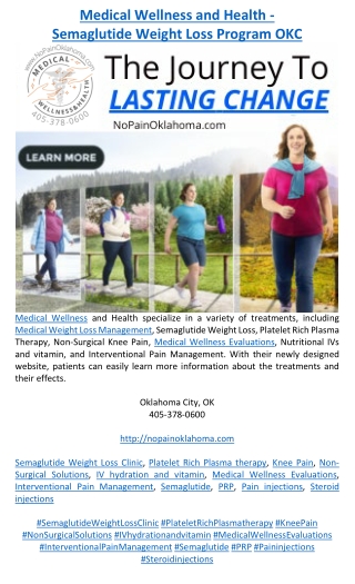 Medical Wellness and Health - Semaglutide Weight Loss Program OKC