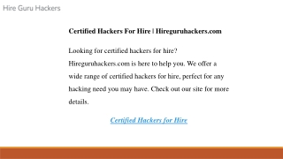 Certified Hackers For Hire  Hireguruhackers.com