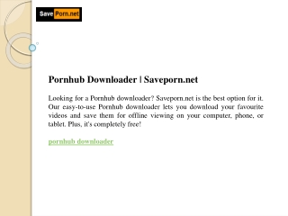 Pornhub Downloader  Saveporn.net