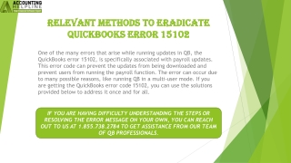 A must follow guide to fix QuickBooks Error 15102 easily