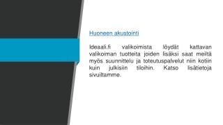 Huoneakustiikka  ideaali.fi.