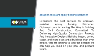 Abrasion Resistant Epoxy Flooring Kitchener Cipkarepoxy.ca