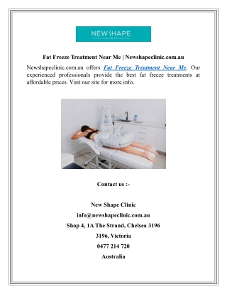 Fat Freeze Treatment Near Me  Newshapeclinic.com