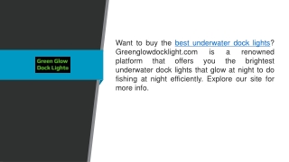 Best Underwater Dock Lights Greenglowdocklight.com