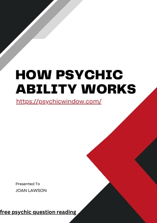 HOW PSYCHIC ABILITY WORKS