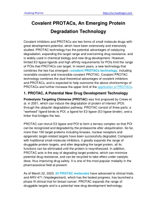 Covalent PROTACs, An Emerging Protein Degradation Technology