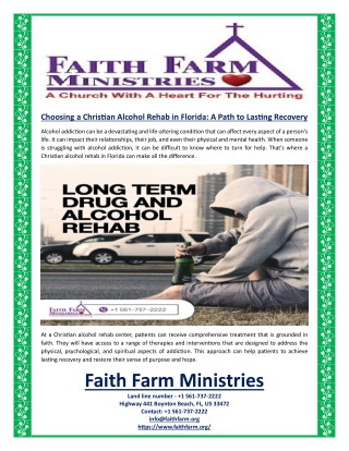 Choosing a Christian Alcohol Rehab in Florida A Path to Lasting Recovery