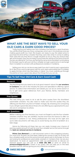 WHAT ARE THE BEST WAYS TO SELL YOUR OLD CARS & EARN GOOD PRICES?