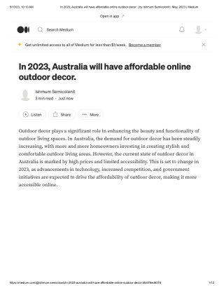 In 2023, Australia will have affordable online outdoor decor. _ by Ishmum Semicolonit _ May, 2023 _ Medium