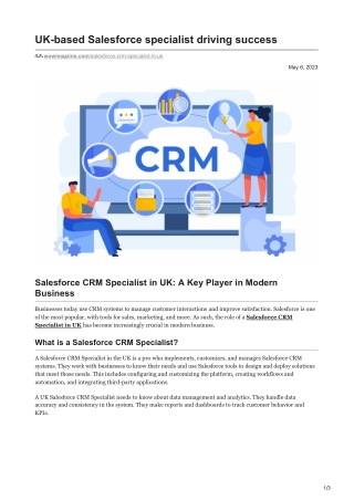 UK-based Salesforce specialist driving success