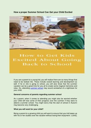 5 Ways Summer School Can Excite Your Child