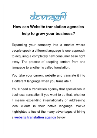 How can Website translation agencies help to grow your business?