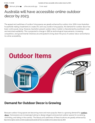 Australia will have accessible online outdoor decor by 2023_