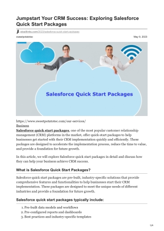 Jumpstart Your CRM Success: Exploring Salesforce Quick Start Packages