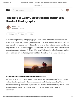 The Role of Color Correction in E-commerce Product Photography _ by Tanjila Khan _ Apr, 2023 _ Medium