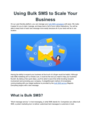 Using Bulk SMS to Scale Your Business