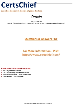 Get Certified with Ease Pass the 1Z0-1054-22 Oracle Financials Cloud General Ledger 2022 Implementation Essentials 2023