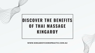 Discover the Benefits of Thai Massage Kingaroy