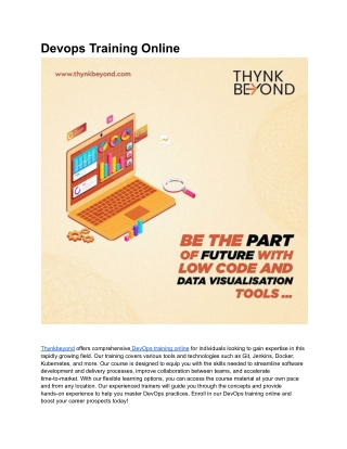 Devops Training Online _Thynk Beyond