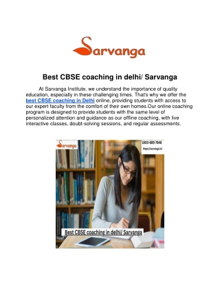Best CBSE coaching in delhi pdf