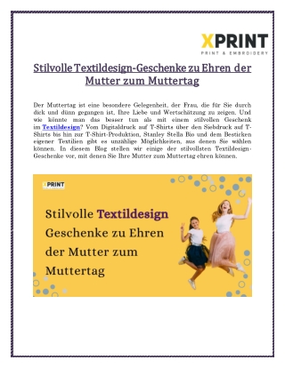 Stilvolle Textildesign-Geschenke zu Ehren der Mutter zum Muttertag