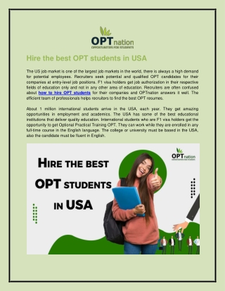 Hire the Best OPT Students in USA | Optnation