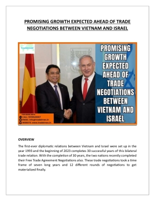 VIETNAM AND ISRAEL TRADE Blog- 181 (9.5.23)