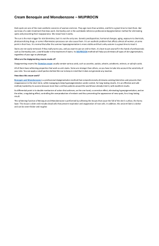 Cream Benoquin and Monobenzone – MUPIROCIN