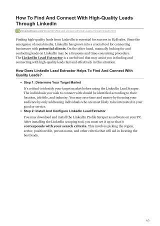 How To Find And Connect With High-Quality Leads Through LinkedIn