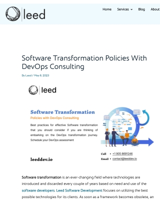 Software Transformation Policies with DevOps Consulting - leed