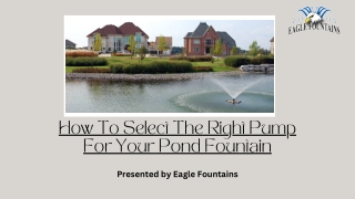 How To Select The Right Pump For Your Pond Fountain