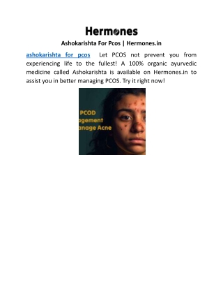 Ashokarishta For Pcos | Hermones.in