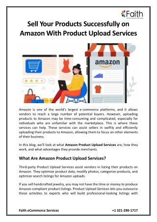 Sell Your Products Successfully on Amazon With Product Upload Services